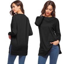 Load image into Gallery viewer, Women's Side Split Loose Casual Pullover Tunic Tops