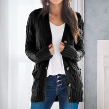 Load image into Gallery viewer, V Neck Long Sleeve Casual Cardigan Jacket