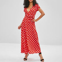 Load image into Gallery viewer, Belted Polka Dot Maxi Dress