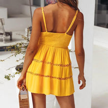 Load image into Gallery viewer, Hollow Out A Line Cami Dress - Yellow