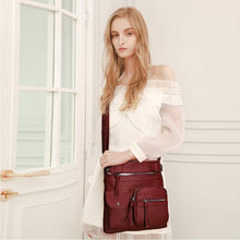 Load image into Gallery viewer, Multi-Pocket Soft PU Crossbody Bag