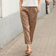 Load image into Gallery viewer, Plain Cotton Linen Casual Pants for Women