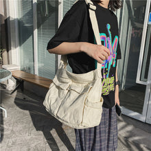 Load image into Gallery viewer, Canvas Solid Color Messenger Bag