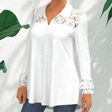 Load image into Gallery viewer, Long Sleeve Blouse with Lace Panel
