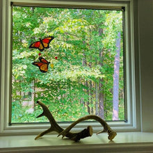 Load image into Gallery viewer, Stained Monarch Butterfly Glass Window Decor