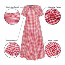 Load image into Gallery viewer, Short-Sleeved Plaid Dress