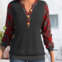 Load image into Gallery viewer, Sweater with Checkerboard Pattern and Buttons