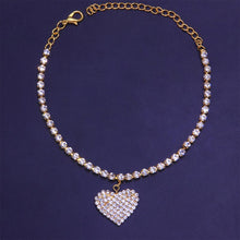 Load image into Gallery viewer, Fashion Heart Rhinestone Anklets