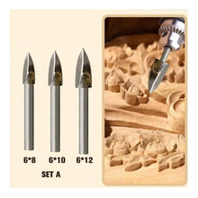 Load image into Gallery viewer, Wood Carving & Engraving Drill Bit Set