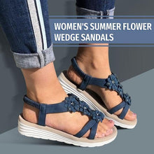 Load image into Gallery viewer, Women's Summer Flower Wedge Sandals