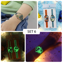 Load image into Gallery viewer, Children's Watch Racing Cartoon Luminous Tattoos Stickers