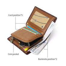 Load image into Gallery viewer, Men's Leather Bifold Wallet with Anti-theft RFID Blocking