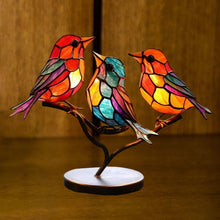 Load image into Gallery viewer, Birds on Branches Stained Glass Ornaments