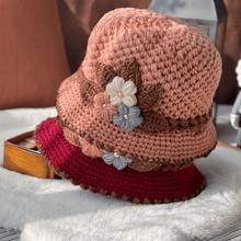 Load image into Gallery viewer, French Thicken Women's Flowers Knitted Woolen Hat