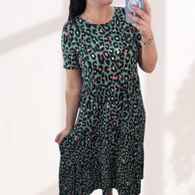 Load image into Gallery viewer, Leopard Print Tiered Midi Dress