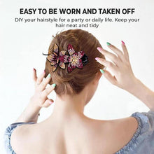 Load image into Gallery viewer, Rhinestone Double Flower Hair Clip