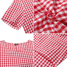 Load image into Gallery viewer, Short-Sleeved Plaid Dress