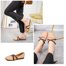 Load image into Gallery viewer, Women's Crisscross Buckle Ballet Flat