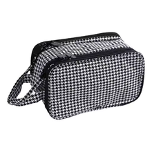 Load image into Gallery viewer, Houndstooth Large Capacity Cosmetic Bag