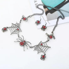 Load image into Gallery viewer, Halloween Jewelry Creative Necklace Spider Web Pendant & Chain