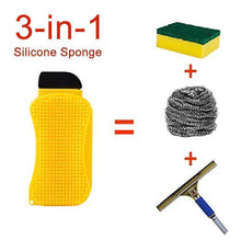 Load image into Gallery viewer, 3-in-1 Silicone Cleaning Brush Scrub,Scrape & Squeegee