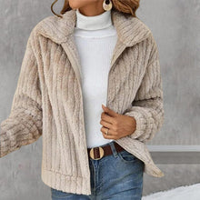 Load image into Gallery viewer, Cropped Plush Cardigan With Lapels