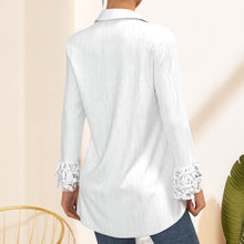 Load image into Gallery viewer, Long Sleeve Blouse with Lace Panel