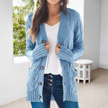 Load image into Gallery viewer, V Neck Long Sleeve Casual Cardigan Jacket