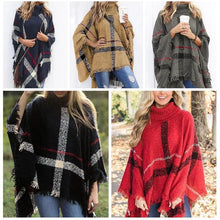 Load image into Gallery viewer, Lattice Cloak Poncho Sweater