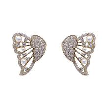 Load image into Gallery viewer, Butterfly Earrings With Pearls And Diamonds
