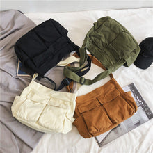 Load image into Gallery viewer, Canvas Solid Color Messenger Bag