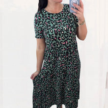 Load image into Gallery viewer, Leopard Print Tiered Midi Dress