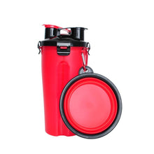 Load image into Gallery viewer, 2-in-1 Pet Travel Water & Food Bottle with Foldable Bowl