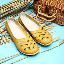 Load image into Gallery viewer, Hollow-Out Split Leather Slip-On Women's Flats
