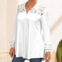 Load image into Gallery viewer, Long Sleeve Blouse with Lace Panel