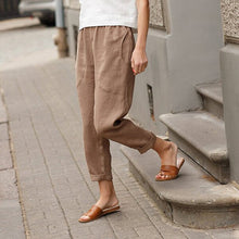Load image into Gallery viewer, Plain Cotton Linen Casual Pants for Women