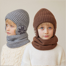 Load image into Gallery viewer, Children's Winter Fleece Scarf Suit