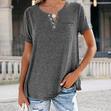 Load image into Gallery viewer, Fashion Solid Color Pocket Short Sleeve T-Shirt