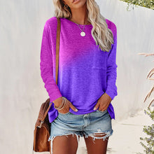 Load image into Gallery viewer, Casual Tie Dye Print Pocket Long Sleeve T-Shirt