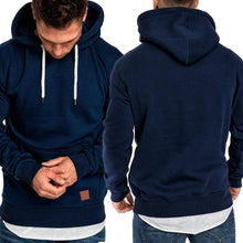 Load image into Gallery viewer, Loose Plain Lace Up Pullover Men's Hoodie with Pocket