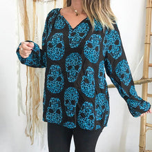 Load image into Gallery viewer, Halloween New Women's Casual Printing V-neck Long-Sleeved Shirt
