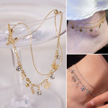 Load image into Gallery viewer, Crystal Encrusted Anklet with Diamond Fringes