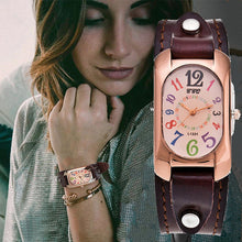 Load image into Gallery viewer, Vintage Leather Quartz Stone Women's Watch