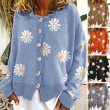 Load image into Gallery viewer, Knit Sweater Button Long Sleeve Loose Cardigan