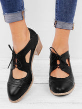Load image into Gallery viewer, Women Cutout Lace-up Low Heel Daily Fashion Sandals