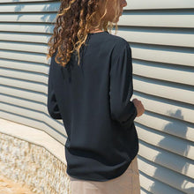 Load image into Gallery viewer, Women Skew Collar Solid Office Casual Blouse