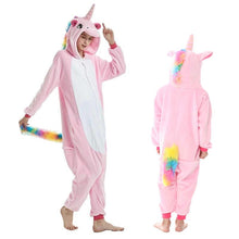 Load image into Gallery viewer, Animal cartoon warm hooded pajamas onesie