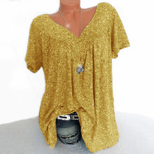 Load image into Gallery viewer, Summer V-neck Loose Short Sleeve Casual Women's T-shirt