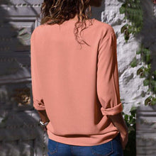 Load image into Gallery viewer, Women Skew Collar Solid Office Casual Blouse