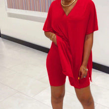 Load image into Gallery viewer, V-Neck Dress & Shorts Set